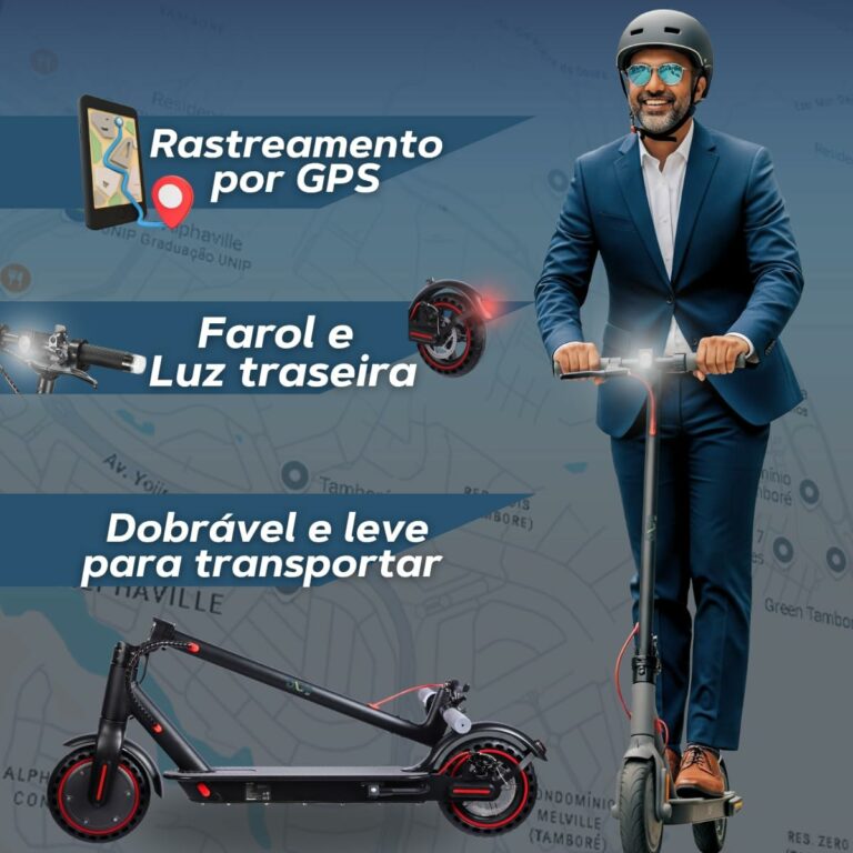 patinete eletrico dobravel 30km com aplicativo