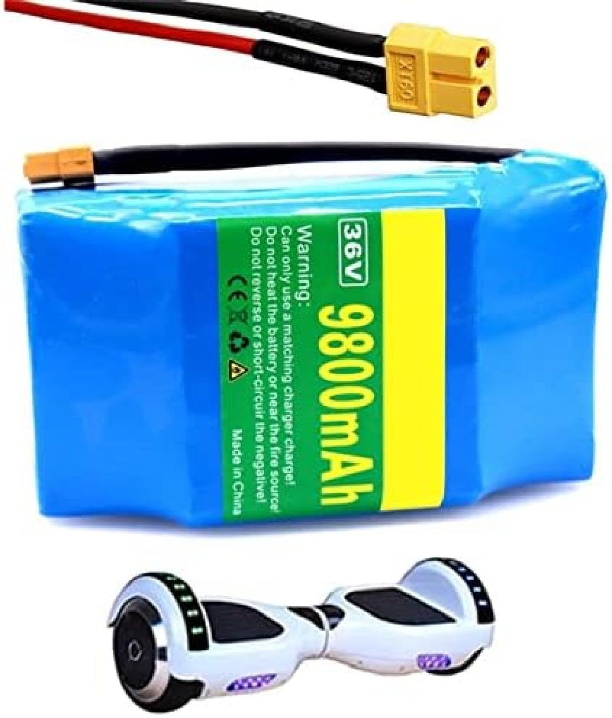 Bateria De Scooter Balanceada De 36V, Bateria De Lítio De Scooter Elétrica De 2 Rodas 10S2p 36V 9800Mah, Placa De Proteção BMS Integrada 18650 Bateria De Lítio, Bateria De Hoverboard 36V 9,8AH,Ple