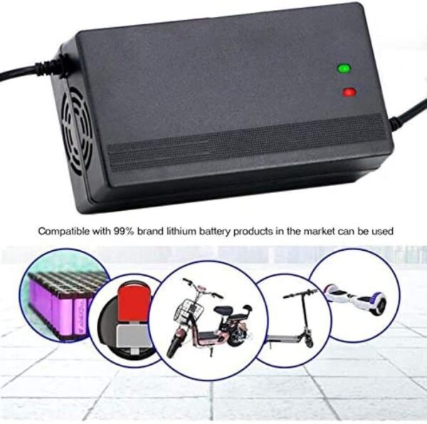 1766135530_71uewriEkaL._AC_SL1500_.jpg Carregador de bateria de lítio 67,2 V 4A para scooter elétrico inteligente série 60 V 13, adaptador de energia universal Li-Ion para autoequilíbrio monociclo skate hoverboard, D
