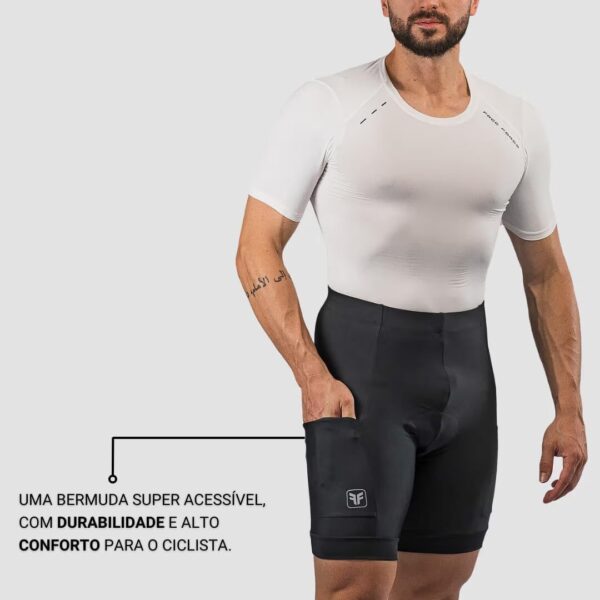 Bermuda De Ciclismo Masculina Short Free Force Basic Com Bolsos Mtb Speed