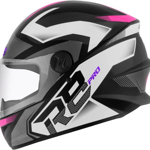 1766891691_61WqmR1ZiL._AC_SL1200_.jpg CAPACETE FECHADO PRO TORK R8 PRO BRILHANTE PRETO - ROSA TAM. 60