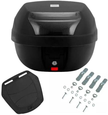 Bauleto 28 Litros Moto Traseiro Universal Removivel Pro Tork Lente Fumê