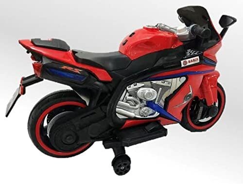 41TkAwiFKJL._AC_.jpg Moto Elétrica Infantil BZ R1 12V Vermelha com Rodinhas de Apoio, Música e Luzes BARZI MOTORS