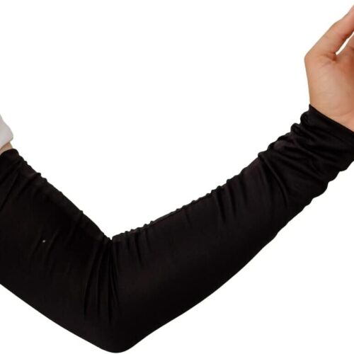 41cpzhl7JpL._AC_SL1200_.jpg Manguito UV com Proteção Solar Par Mangote Braço Térmico Manga Protetora Esportiva Motoqueiro Ciclismo Corrida (Preto, Único)