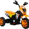 Moto Elétrica Infantil Laranja Farol Led Acelerador Pedal Ré