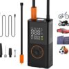 519DM4FA7zL._AC_SL1000_.jpg Bomba de Ar Portátil: Compressor Digital, 130 PSI, Bateria 4000mAh, Infla Pneus, Bolas, Colchões, Boias. Cabo USB-C, Carregador Veicular e Lanterna LED, Powerbank. Ideal para Carro, Moto e Bike!