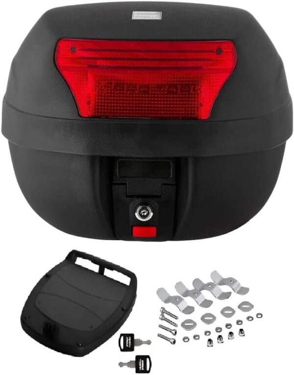 Baú Para Moto 28 Litros | Inclui Suporte E Kit De FixaçãO | Base Universal