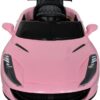 Bang Toys - Carrinho Elétrico Infantil Scarlet GT 12V - com Luzes de LED, Sons, Entrada USB/MP3, Bluetooth, Portas que Abrem e Controle Remoto - Suporta até 30kg - Cor Rosa