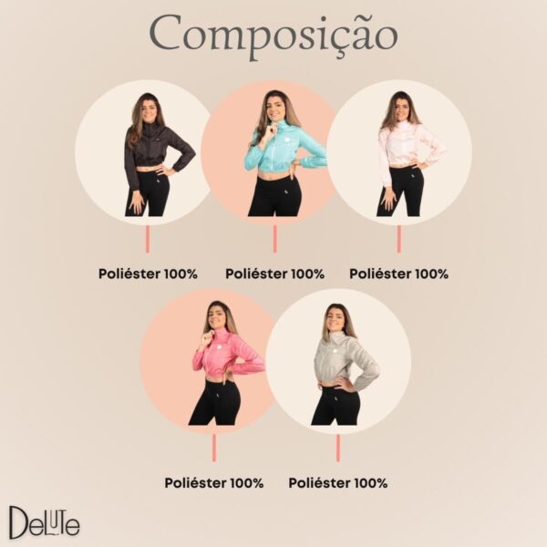 51QG0eI6j9L._AC_SL1200_.jpg Jaqueta Corta Vento Feminina Cropped Resistente a Água Leve Sem Capuz