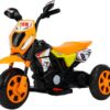 Moto Elétrica Infantil Laranja Farol Led Acelerador Pedal Ré
