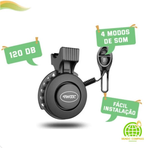 Buzina De Bicicleta Elétrica Recarregável 4 Modos a Prova D´água Bike Mtb Mundo Compras