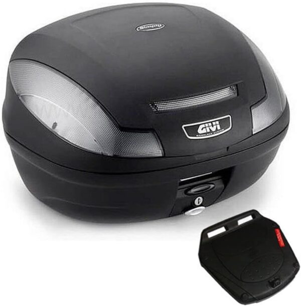 Bau Bauleto Moto Monolock E470n Simply 47 Litros - Givi Fumê