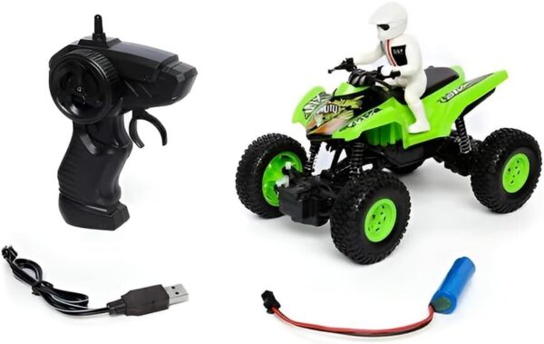 51fY0UolD3L._AC_SL1200_.jpg Moto de Controle Remoto Recarregável, Verde, ABS, 19x12x14cm, com Bateria 700mAh, Controle USB, para Crianças Acima de 3 Anos