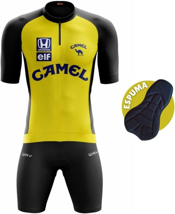 51gJnyTFe6L._AC_SL1280_.jpg Conjunto de Ciclismo Masculino Equipe MTB Camisa e Bermuda Acolchoada Slim