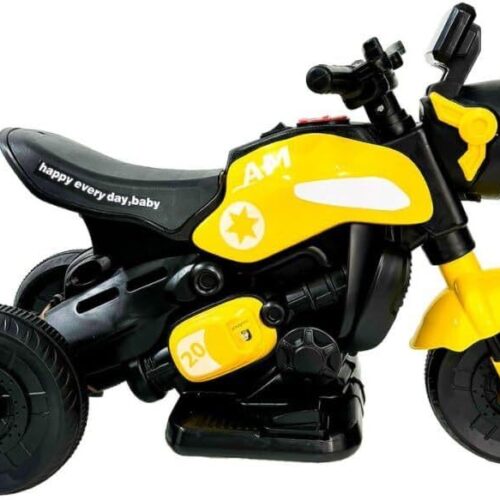 51icuWIdXFL._AC_SL1000_.jpg Mini Moto Elétrica Infantil Esportiva, 3 Rodas, Amarela e Preta, com Painel Digital