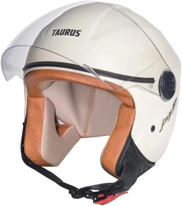 51jDRtVAkhL._AC_SL1000_.jpg San Marino Capacete Aberto Joy 23 By Taurus Bege Couro Adulto Unissex - Motociclismo