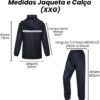 Capa de Chuva para Moto com Jaqueta + Calça Refletiva Impermeável – Motoqueiro, Ciclismo e Entregadores – Alta Visibilidade e Proteção Completa– Tamanho XXG 175-180cm 75-90kg