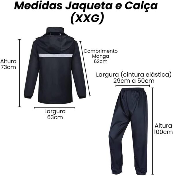 Capa de Chuva para Moto com Jaqueta + Calça Refletiva Impermeável – Motoqueiro, Ciclismo e Entregadores – Alta Visibilidade e Proteção Completa– Tamanho XXG 175-180cm 75-90kg
