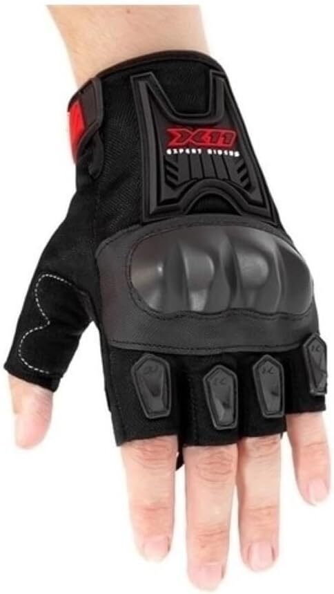 51qBdEwar5L._AC_SL1100_.jpg Luva Motociclista X11 Blackout2 Meio Dedo Masculina Feminina