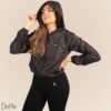 51rJpS4mGL._AC_SL1200_.jpg Jaqueta Corta Vento Feminina Delute Lisa Sem Forro Com Capuz Resistente a Água e Ultra Leve