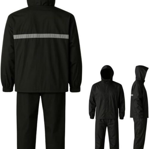 51srxHZQsiL._AC_SL1100_.jpg Roupa de Chuva para Motociclista Zein House Tools – Impermeável com Capuz, Faixa Refletiva e Gola Alta – Jaqueta + Calça