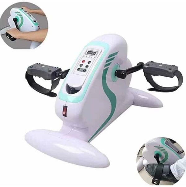 51ugucTb6L._AC_.jpg Mini Bicicleta Elétrica 110V para Fisioterapia Portátil – Exercitador de Pernas e Braços com Tela LCD e Controle de Intensidade – Branco