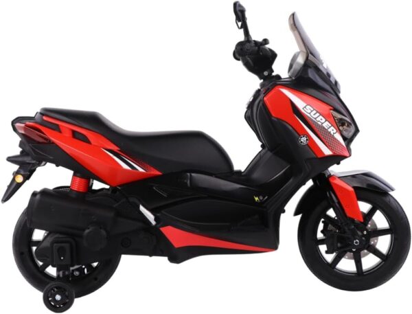 51xmipKqIvL._AC_SL1280_.jpg Bang Toys - Scooter Elétrica Infantil Revvo XR 12V - com Rodas de Treinamento, Luzes de LED, Sons, Entrada USB/MP3, Bluetooth e Suspensão - Suporta até 25kg - Cor Vermelho