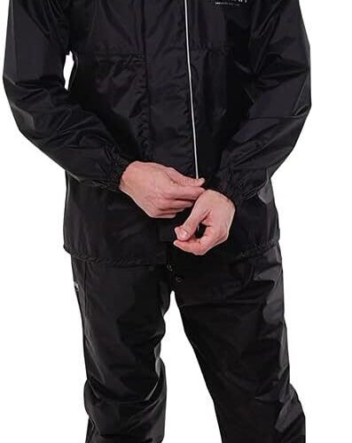 Capa de chuva Pioneira Nylon Impermeável Motoqueiro Motoboy Com Gola Touca e bolso preta XG