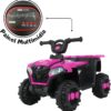 Mini Quadriciclo Elétrico Infantil Bateria 6V com Luz e Som Rosa