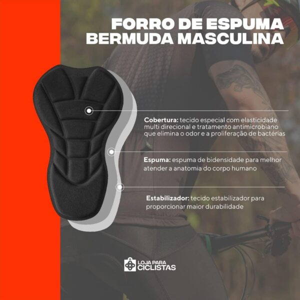 610-XqNbA-L._AC_SL1280_.jpg Conjunto de Ciclismo Masculino Equipe MTB Camisa e Bermuda Acolchoada Slim