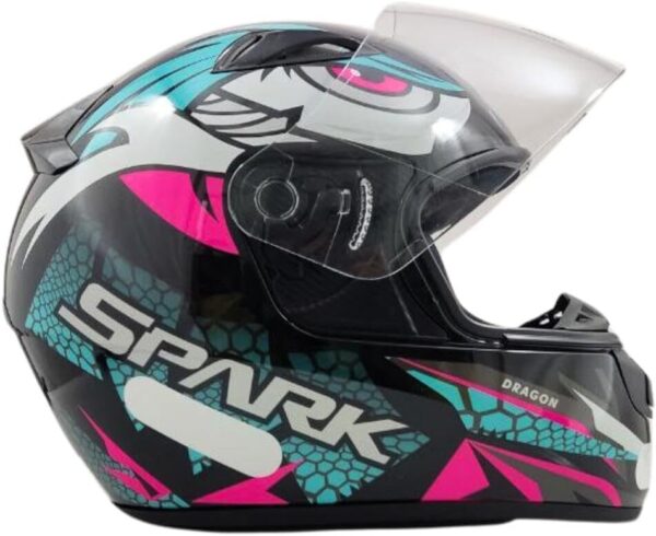 611tI7Kls2L._AC_SL1000_.jpg Capacete EBF Spark Dragon - Preto e Tiffany - 56