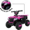 Mini Quadriciclo Elétrico Infantil Bateria 6V com Luz e Som Rosa
