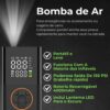 616Z67hy6PL._AC_SL1000_.jpg Bomba de Ar Portátil: Compressor Digital, 130 PSI, Bateria 4000mAh, Infla Pneus, Bolas, Colchões, Boias. Cabo USB-C, Carregador Veicular e Lanterna LED, Powerbank. Ideal para Carro, Moto e Bike!