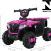 Mini Quadriciclo Elétrico Infantil Bateria 6V com Luz e Som Rosa