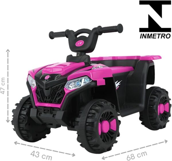 Mini Quadriciclo Elétrico Infantil Bateria 6V com Luz e Som Rosa