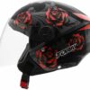 CAPACETE ABERTO PRO TORK NEW LIBERTY 3 FLOWERS BRILHANTE VERMELHO - PRETO TAM. 58