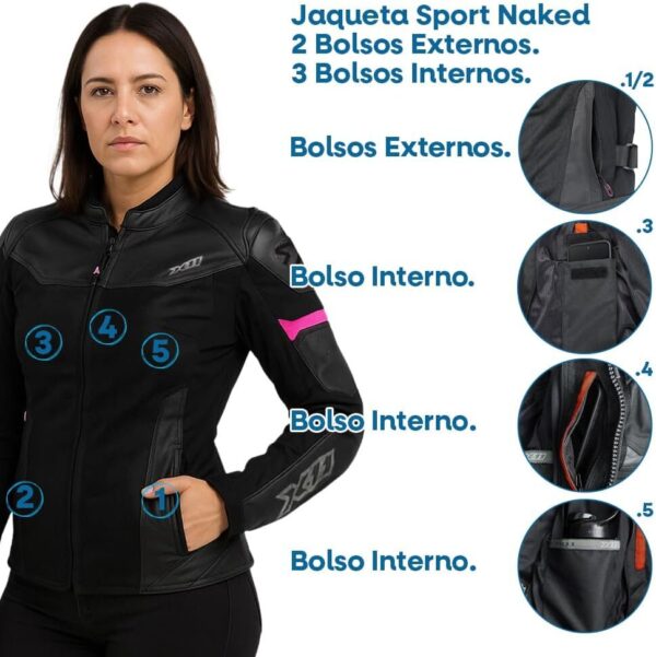 Jaqueta Naked X11 Com Prote??o Imperme?vel Feminina Motociclista Motoqueiro