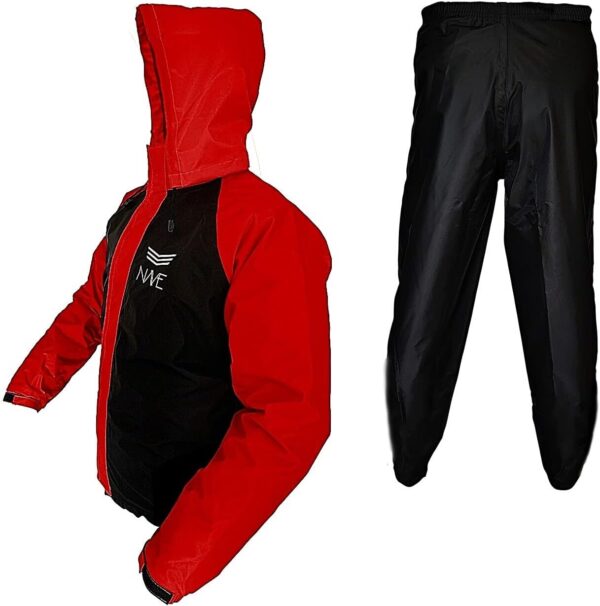 61EBGrkk0dL._AC_SL1281_.jpg Capa de chuva motoqueiro conjunto nylon emborrachado impermeável nave Vermelho/Preto (G)