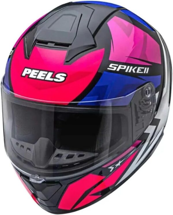 61EMUqBfNYL._AC_SL1000_.jpg Capacete Moto Masculino Feminino Peels Spike 2 1ST Preto Brilhante Rosa