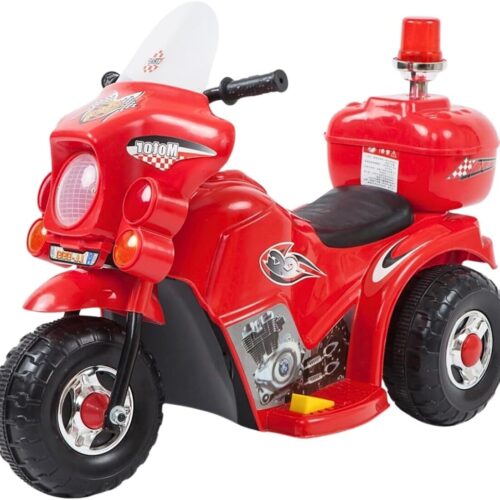 61F8tuxklwL._AC_SL1200_.jpg Mini Moto Elétrica 6v Polícia Menina Com Luz Som E Baú (Vermelho)