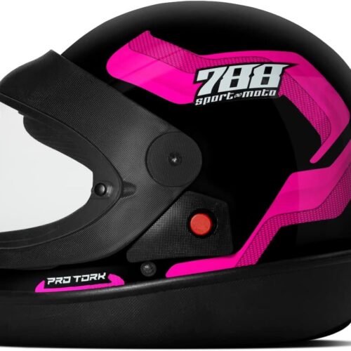 61FzoH-Wg2L._AC_SL1200_.jpg CAPACETE FECHADO PRO TORK SPORT MOTO 788 PRETO - ROSA TAM. 56