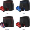 Moniss Calções cuecas para ciclismo masculinos respiráveis acolchoados em gel MTB bermudas para ciclismo