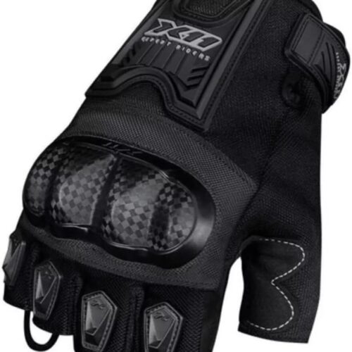 Luva Motociclista X11 Blackout2 Meio Dedo Masculina Feminina
