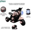Moto Elétrica Infantil Mini First Custom 6V Zippy Toys (Rosa)