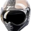 61IPaW3rTSL._AC_SL1300_.jpg Capacete PELLS F-21 North OFF WHITE/PTO com Bússola Náutica, Design Vintage, Preto e Bege, Proteção Premium para Motociclismo