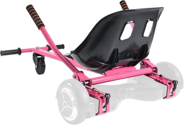 61IwwkDaapL._AC_SL1500_.jpg Correias de fixação de assento Hoverboard não necessárias, acessório de kart para prancha flutuante com mecanismo de trava, carrinho de flutuação de 120 kg 66 a 87,6 cm ajustável, assento maior e mais resistente, serve para hoverboard de 16,5 cm, 21,5 cm, 25,4 cm
