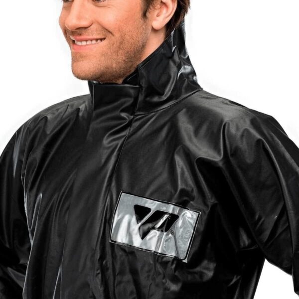61MSLVQOz9L._AC_SL1200_.jpg Conjunto Impermeável PVC Tornado Com Gola e Bolso Externo, Pantaneiro, tamanho M, Preto