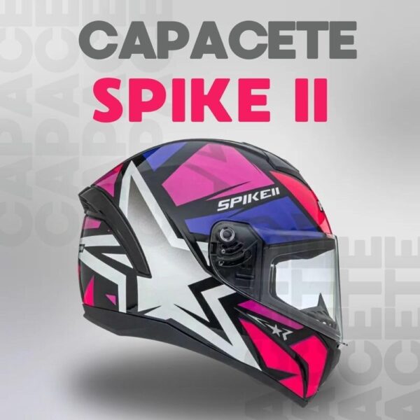61PkMlOcPML._AC_SL1000_.jpg Capacete Moto Masculino Feminino Peels Spike 2 1ST Preto Brilhante Rosa