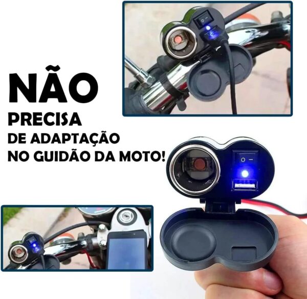 61QhbgTaLNL._AC_SL1200_.jpg Carregador Para Moto Celular GPS Tomada USB 2.0 Adaptador Acendedor Guidão De Motocicleta Bicicleta Elétrica Automático Entregadores Prova De Água PREMIUM ONYK