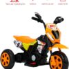 Moto Elétrica Infantil Laranja Farol Led Acelerador Pedal Ré